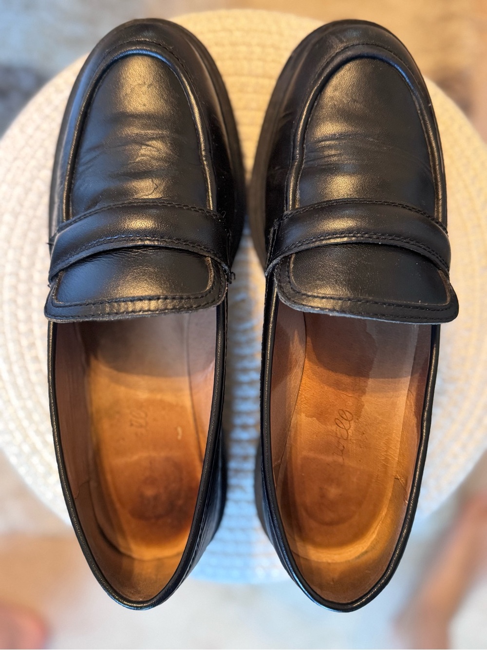 Madewell Black Leather Chunky Loafers